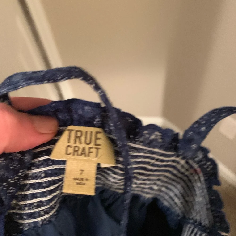 Girl’s True Craft, Blue Sleeveless Sundress, Size 7, New - Picture 4 of 5